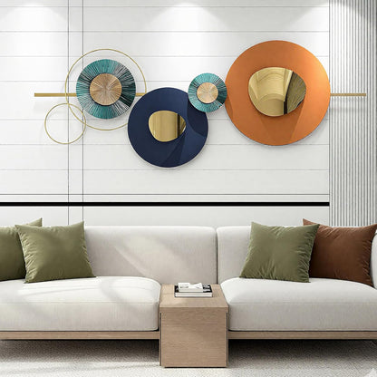 Lucky Monet Large Wall Decor for Living Room, Modern Metal Wall Art, 3D Textured Geometric Wall Sculpture 59"x24" Wall Hanging Decoration for Dinning Room Bedroom Entryway