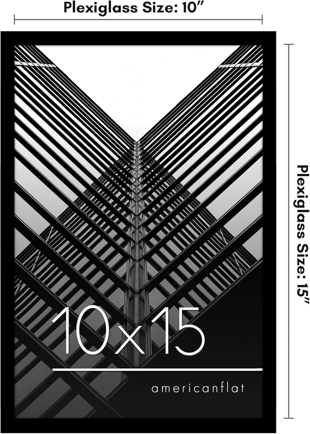 Americanflat 24x36 Poster Frame with Polished Plexiglass - Streamline Collection - Thin Border Picture Frame for Wall Display - Hanging Hardware Included - Black - Colors C
