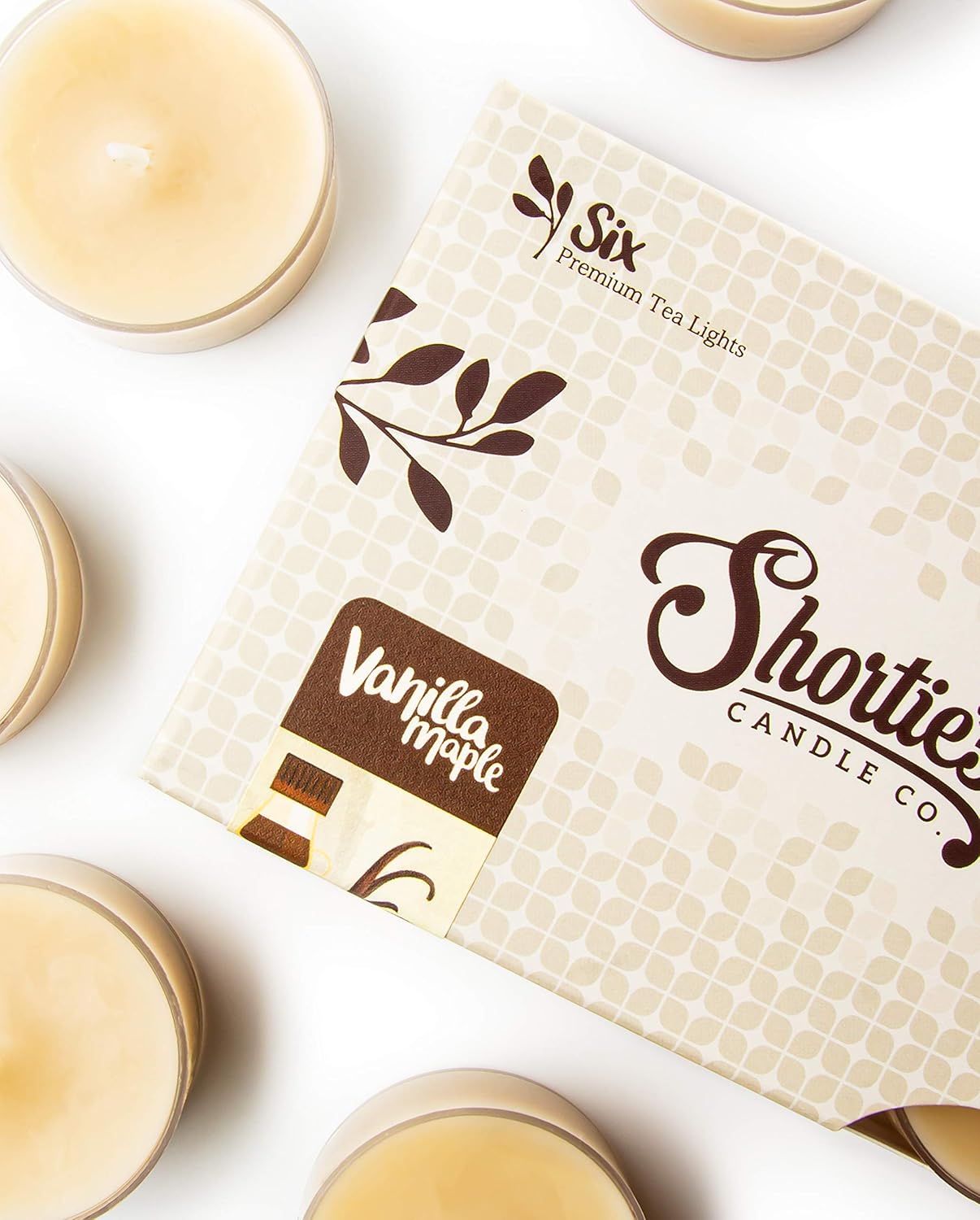 Shortie's Candle Company Vanilla Bean Premium Tealight Candles Bulk Pack - 24 Beige Highly Scented Tea Lights - Beautiful Candlelight - Made in the USA - Bakery & Food Collection