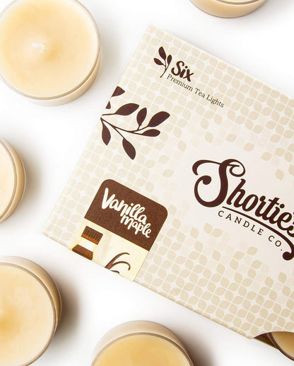 Shortie's Candle Company Vanilla Bean Premium Tealight Candles Bulk Pack - 24 Beige Highly Scented Tea Lights - Beautiful Candlelight - Made in the USA - Bakery & Food Collection