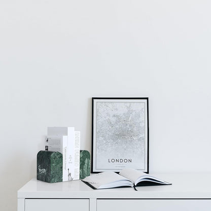 Koville African Natural Marble Bookends for Shelves, Non-Slip Book Ends, 13LBS Ultra Heavy Duty Marble Book Holder Organizer, Apartment Decor for Movies/CD/Video Games(Namib Fantasy)