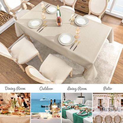 Veblandy Rectangle Tablecloth Waterproof Linen Textured Table Cloth Stain and Wrinkle Resistant Washable, Decorative Fabric Table Cover for Dining, Party and Camping (Sage Green, 52 * 70)