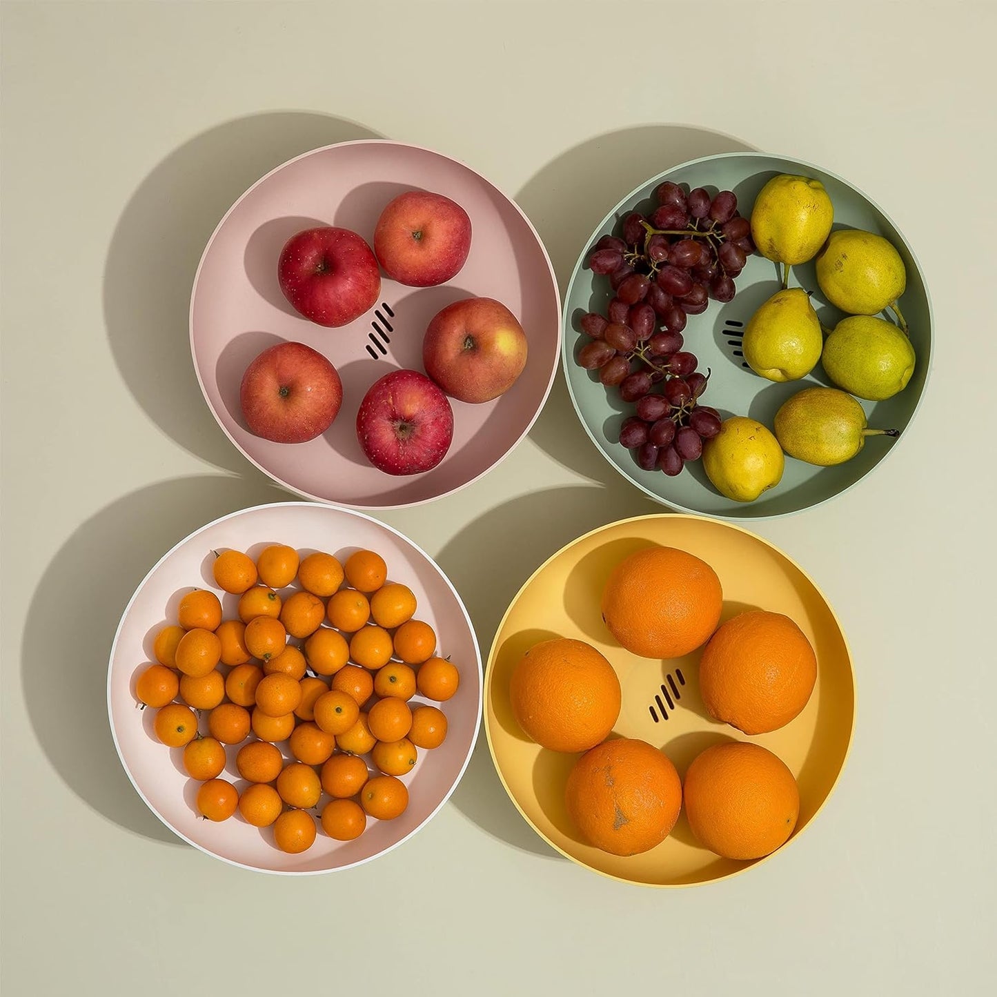 onefitow Fruit bowl Fruit Basket for Kitchen Countertop Storage Baskets Stand Organization, Decor Centerpiece for Kitchen Counter or Dining Room Tables (Pink)