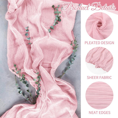 10 Pack Beige Cheesecloth Table Runner 17x108 Inch Boho Gauze Cheese Cloth Table Runners for Wedding Party Baby Shower Birthday Home Decor