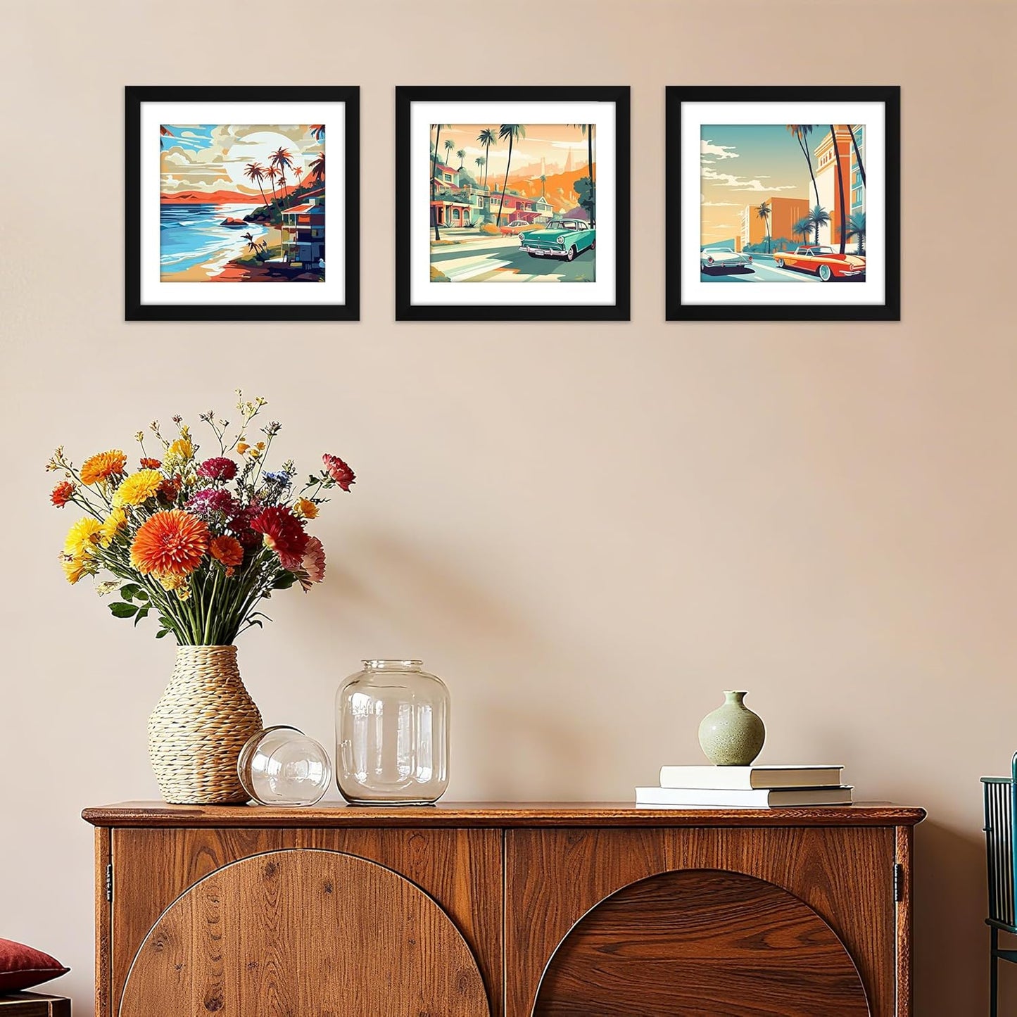 FIXSMITH 8x10 Picture Frame Set of 2, Photo Frame with HD Plexiglass, Display Pictures 5x7 with Mat or 8x10 Without Mat Multi Picture Frames Collage for Tabletop or Wall Display, Black