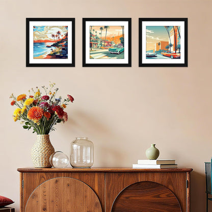 FIXSMITH 8x10 Picture Frame Set of 2, Photo Frame with HD Plexiglass, Display Pictures 5x7 with Mat or 8x10 Without Mat Multi Picture Frames Collage for Tabletop or Wall Display, Black