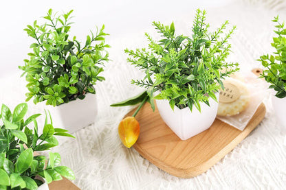 Der Rose 4 Pack Fake Plants Mini Artificial Greenery Potted Plants for Home Decor Indoor Office Table Room Farmhouse Bathroom Decor