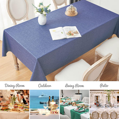 Veblandy Rectangle Tablecloth Waterproof Linen Textured Table Cloth Stain and Wrinkle Resistant Washable, Decorative Fabric Table Cover for Dining, Party and Camping (Sage Green, 52 * 70)