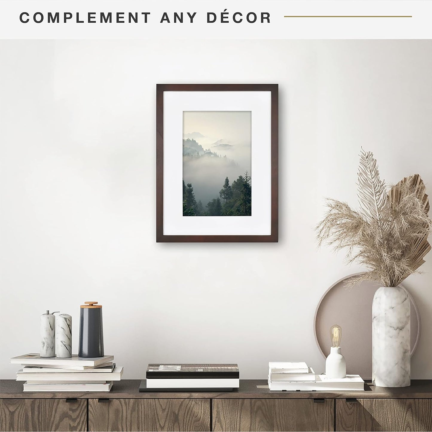 MCS Canvas Float Frames 8x10 Frame, Black Frame for Finished Canvases, Vertical & Horizontal Wall Hanging Frame with Adhesive for Canvas Paintings (1-Pack)