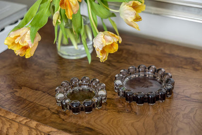 Alice Lane Original Bubble Candle Dish – Chic Smoky Glass Candle Dish for Home Decor – Decorative Modern Candle Holder for Small Candles & Diffusers