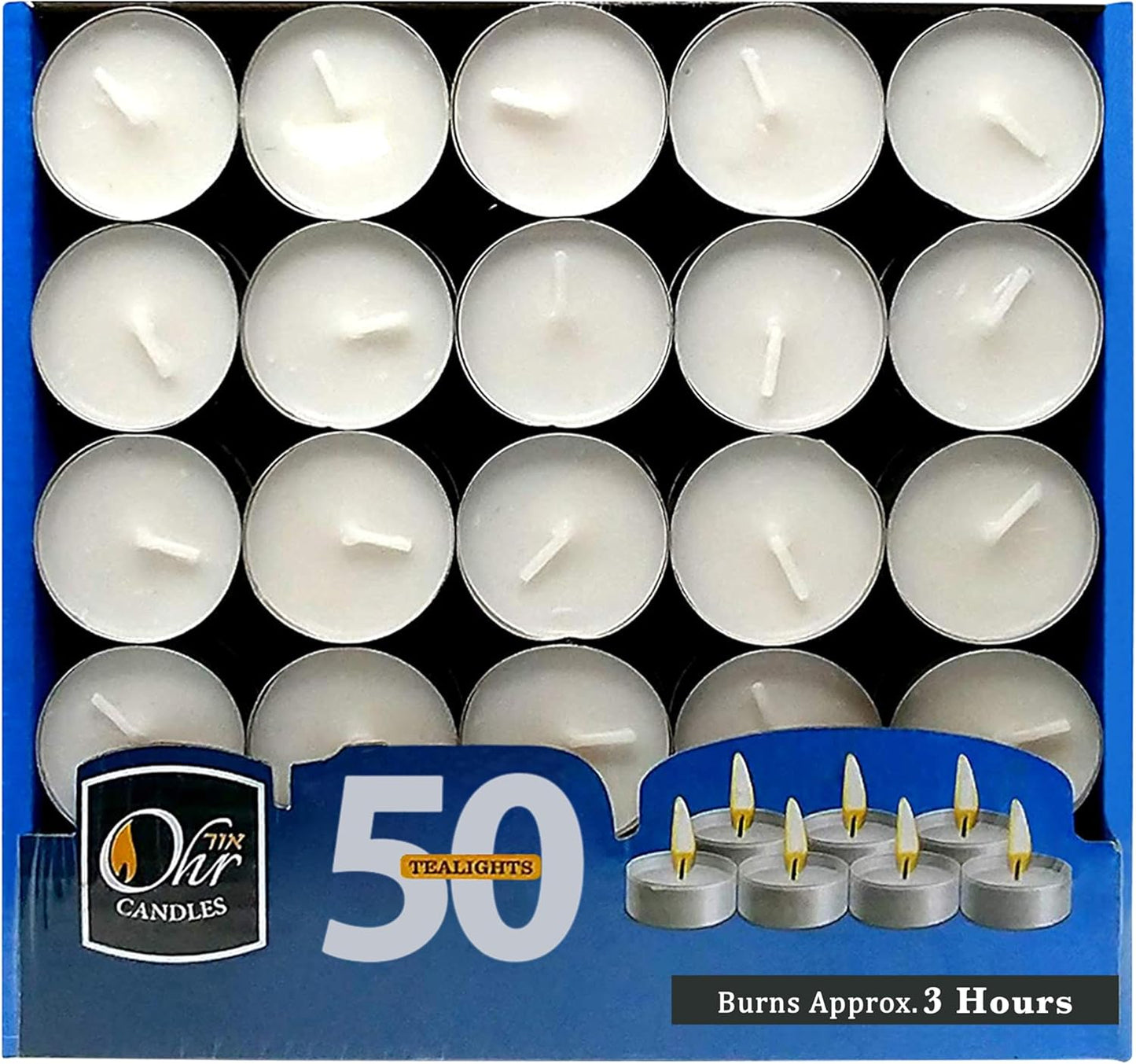 Ohr Tea Light Candles - 200 Bulk Pack - White Unscented Travel, Centerpiece, Decorative Candle - 3 Hour Burn Time