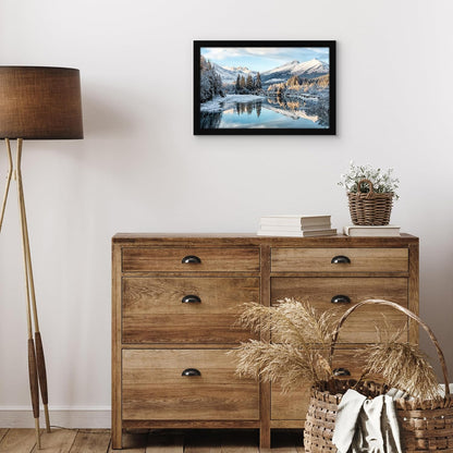 Americanflat 12x18 Poster Frame with Shatter-Resistant Glass - Signature Collection - Gallery-Style Frames Made of Engineered Wood - Photo Frame for Wall Display - Black - Colors B