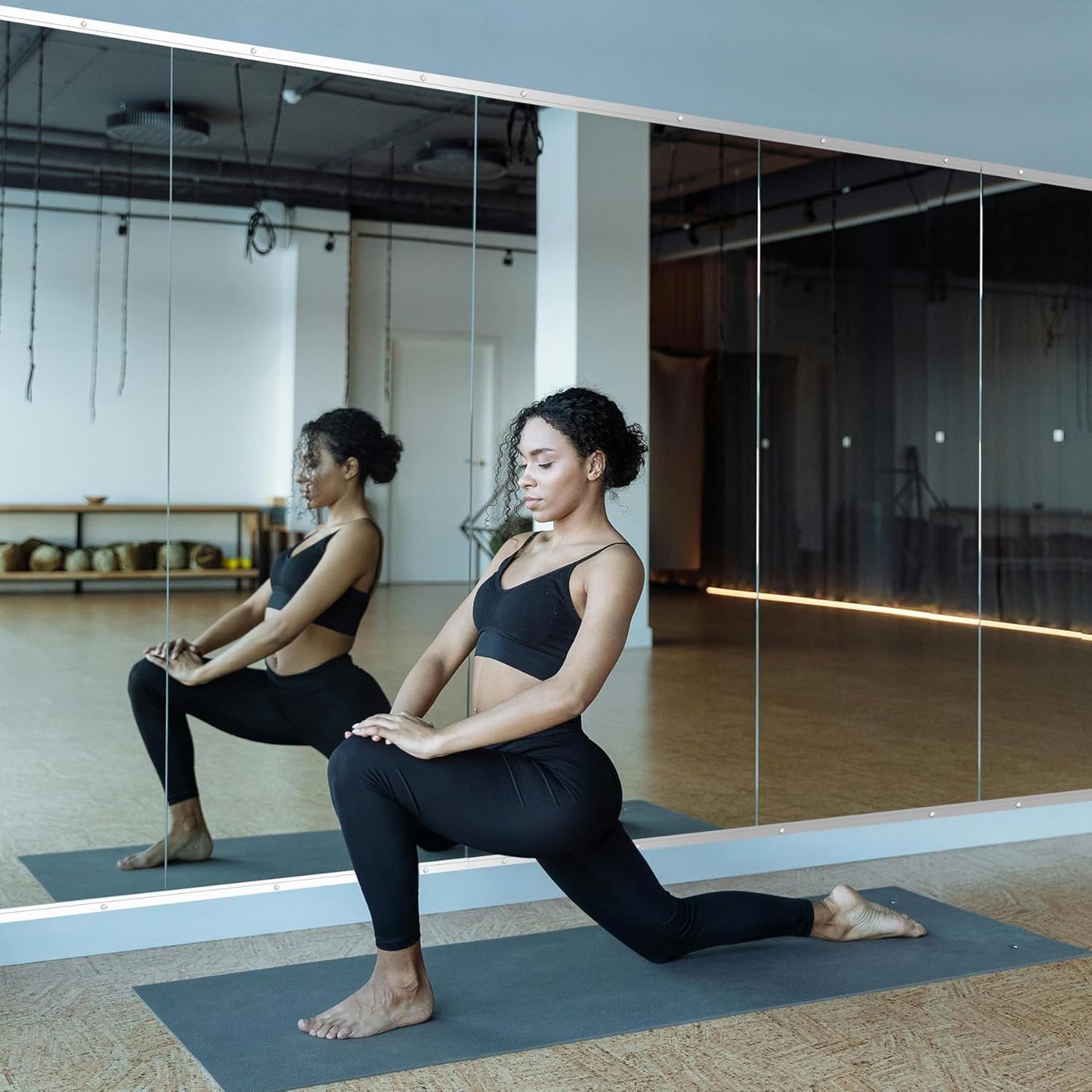 Ruomeng Home Gym Mirrors 12 Inch x 12Pcs Wall Mounted Mirror Glass Frameless Full Length Mirror Tiles for Home Gym, Bedroom, Door & Bathroom
