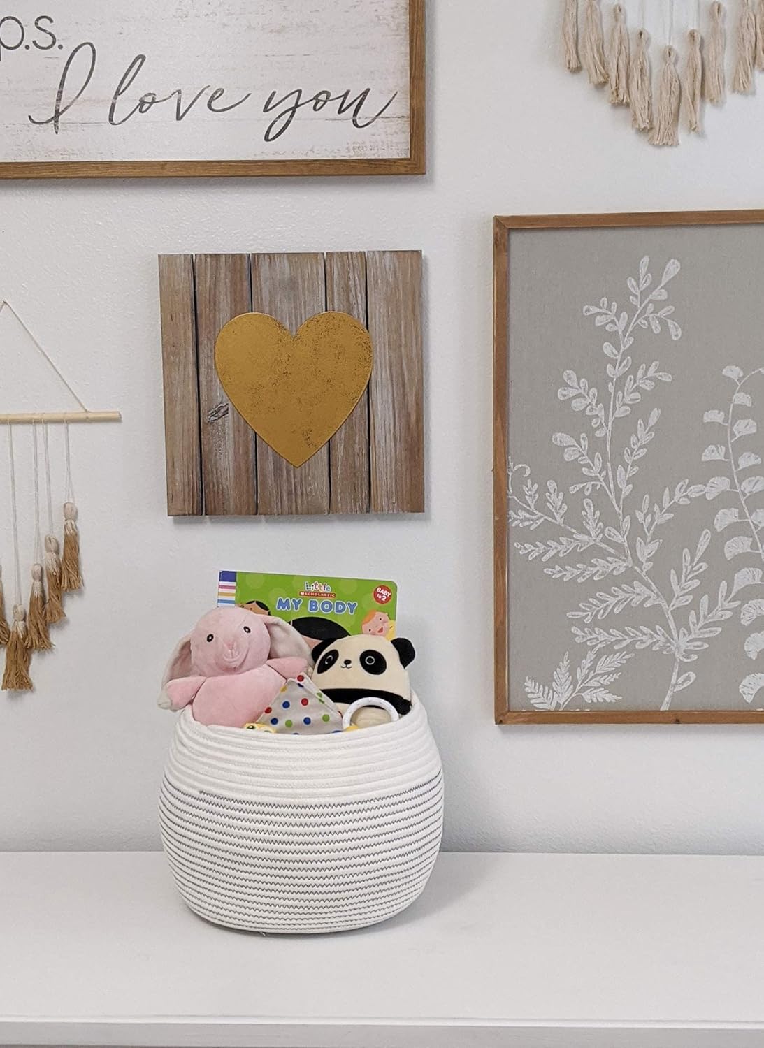 Goodpick Wicker Storage Basket for Living Room, Small Round Woven Basket for Toys, Towel, Bedroom, Children Corner Decoration Plant Baskets Indoor, Jute, 10"D x 8.3"H