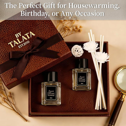 TonJin 2PCS Jasmine Reed Diffuser Set 1.7 fl oz with 6 Scent Sticks, Exotic Floral Home Fragrance, Natural Scented Oil Sticks for Bathroom, Living Room & Bedroom | Non-Toxic Air Freshener