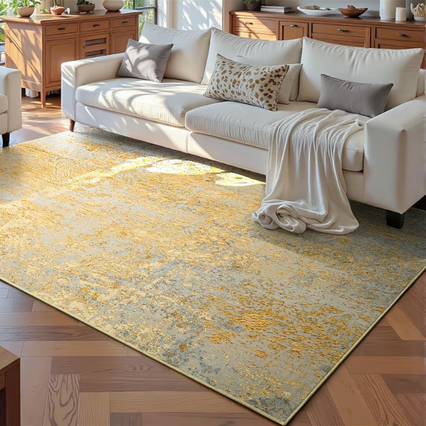 Ompaa 2x6 Rug Runners for Hallways Kitchen Runner Rug Non Slip Washable Grey Long Runner Rugs with Rubber Backing Soft Abstract Carpet Runner for Hallways, Kitchen, Bedroom, Bathroom, Entryway - Colors A