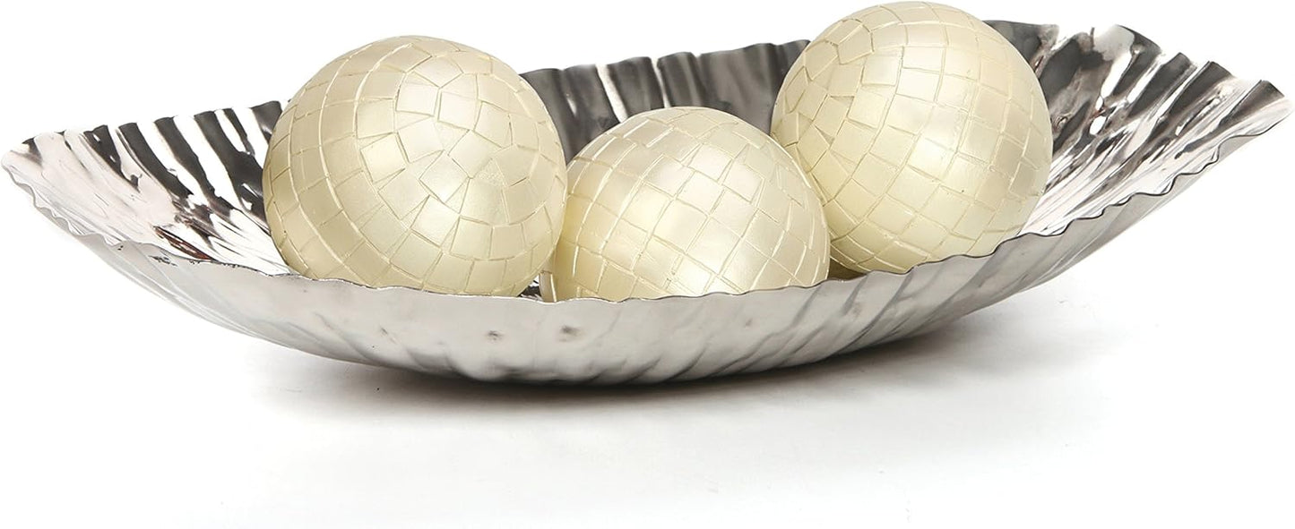 Hosley 5.75 Inch Diameter Silver Finish Metal Bowl, Ideal for Potpourri, LED Candles, Weddings, Special Events, Center Pieces, Craft. Use Decor to Coordinate O3