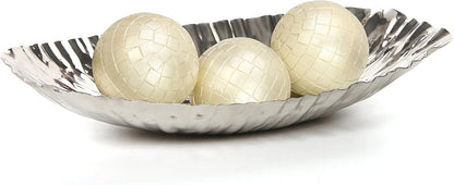 Hosley 5.75 Inch Diameter Silver Finish Metal Bowl, Ideal for Potpourri, LED Candles, Weddings, Special Events, Center Pieces, Craft. Use Decor to Coordinate O3