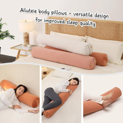 Body Pillow for Adults,Long Round Pillow,Big Cylindrical Pillow,Large Full Bolster Pillows for Side Sleepers (Steel Gray, 47.24"*7.87")