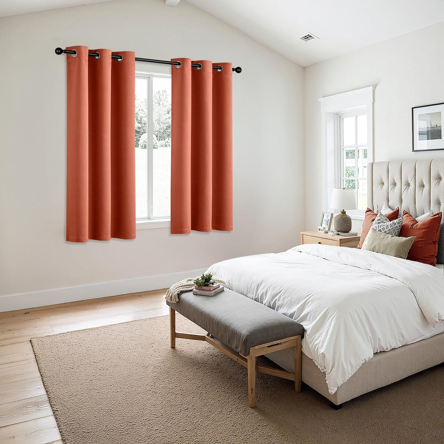 MIULEE Blackout Curtains for Bedroom Living Room 2 Panels, Thermal Insulated Room Darkening Drapes Grommet Noise Reducing Light Blocking Window Treatments 63 Inches Long 40x63 Inch Black - Colors A