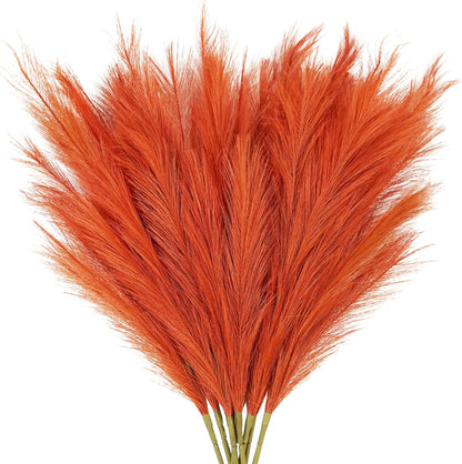 obbsie 50pcs Pink Faux Pampas Grass Decor, 21.6" Short Artificial Floral Branches Vase Filler Flower Arrangement for Home Wedding Boho Outdoor Decor