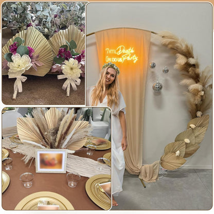 105 Pcs Boho Dried Pampas Grass Decor Bulk, Large Dried Palm Spears Bunny Tails Pampas Reed Grass Dried Palm Leaves Dried Flower Bouquet Boho Centerpieces for Wedding Home Tables Decor