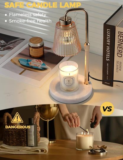 GODONLIF Candle Warmer Lamp with Timer Dimmable, Birthday Gifts for Women Mom, House Warming Gifts New Home Decor, Wax Melt Warmer for Jar Candles with 2 Bulbs
