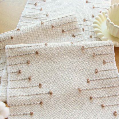FEXIA Boho Table Runner for Thanksgiving Fall Christmas Home Decor with Tassels 72 Inches Long Pottery barn Furniture Farmhouse Rustic Macrame Burlap Table Decoration for Living Room (12x72 Inches)