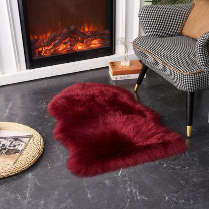 EasyJoy Ultra Soft Fluffy/Fuzzy Shaggy Area Rug Faux Fur Chair Cover Seat Pad for Bedroom Floor Sofa Living Room (2 x 6 ft Sheepskin, Beige)