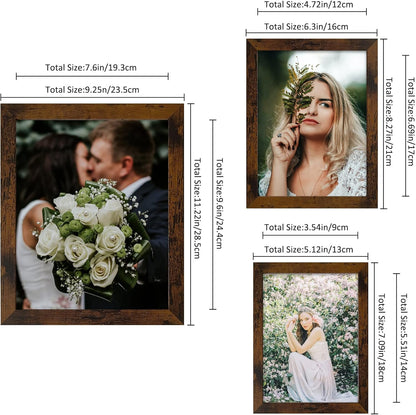 LUCKYLIFE Picture Frames Collage Wall Decor 10-Pack, Gallery Wall Frame Set with 8x10 5x7 4x6 Frames in 3 Different Finishes