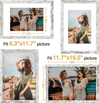 Vittanly 11x14 Picture Frame, Display Pictures 8x10 with Mat or 11x14 without Mat, Photo Frame for Wall Mounting, Black, 1 Pack - Colors B