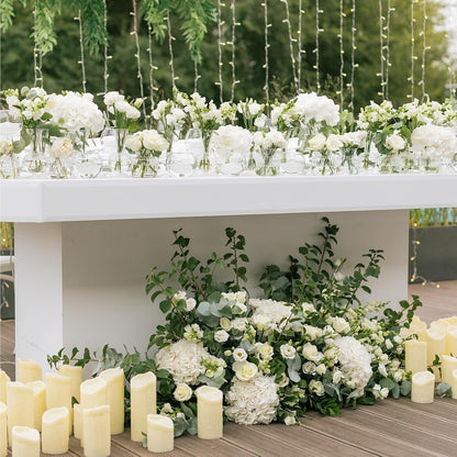 Auihiay 64 PCS Artificial Hydrangea Flowers, Silk Hydrangea Full Flowers Heads with Stems for Wedding Centerpieces, Home, Garden, Baby Shower, Party Decoration (Ivory)