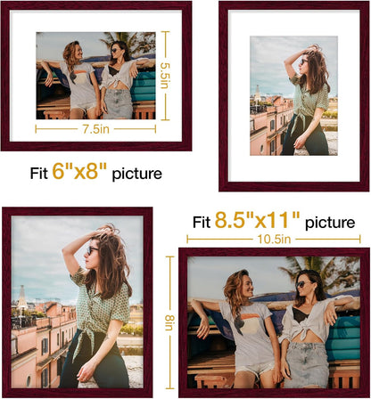 Vittanly 11x14 Picture Frame, Display Pictures 8x10 with Mat or 11x14 without Mat, Photo Frame for Wall Mounting, Black, 1 Pack - Colors B