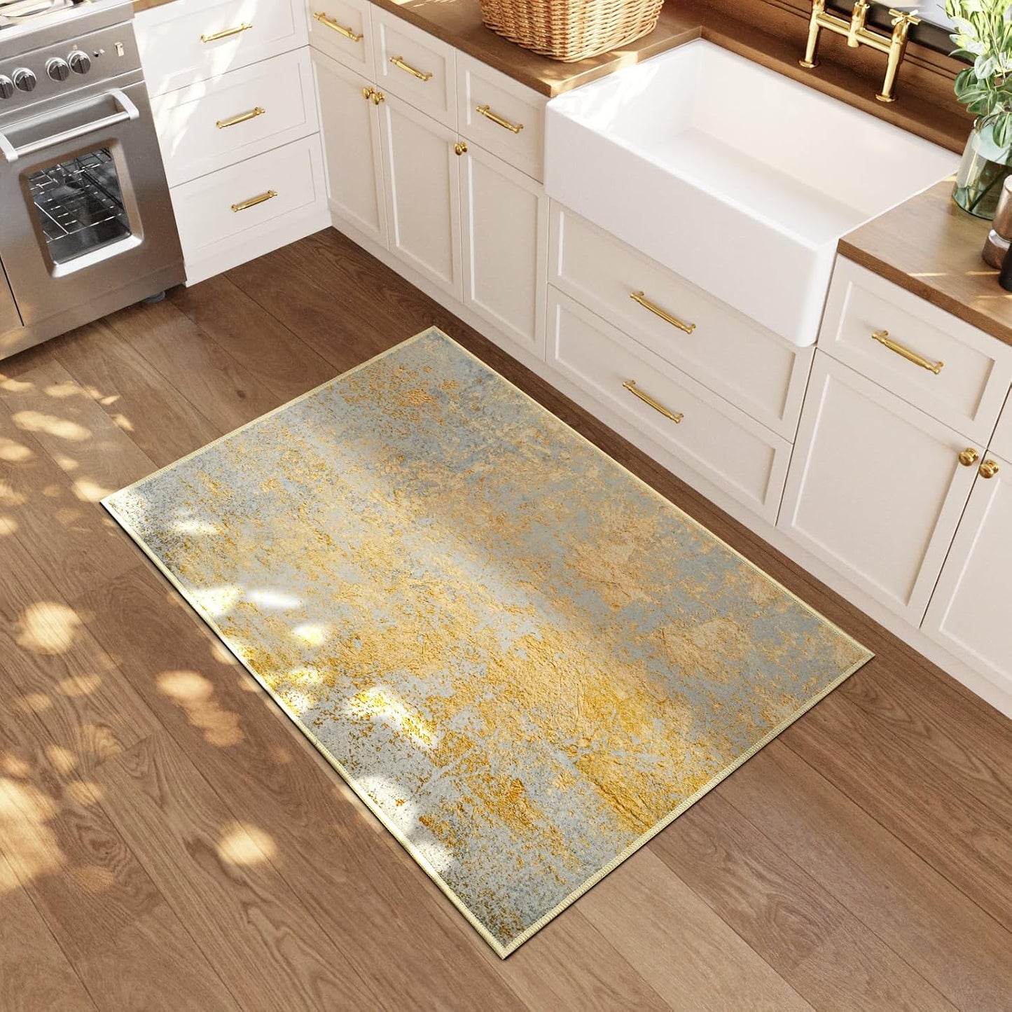 Ompaa 2x6 Rug Runners for Hallways Kitchen Runner Rug Non Slip Washable Grey Long Runner Rugs with Rubber Backing Soft Abstract Carpet Runner for Hallways, Kitchen, Bedroom, Bathroom, Entryway - Colors B