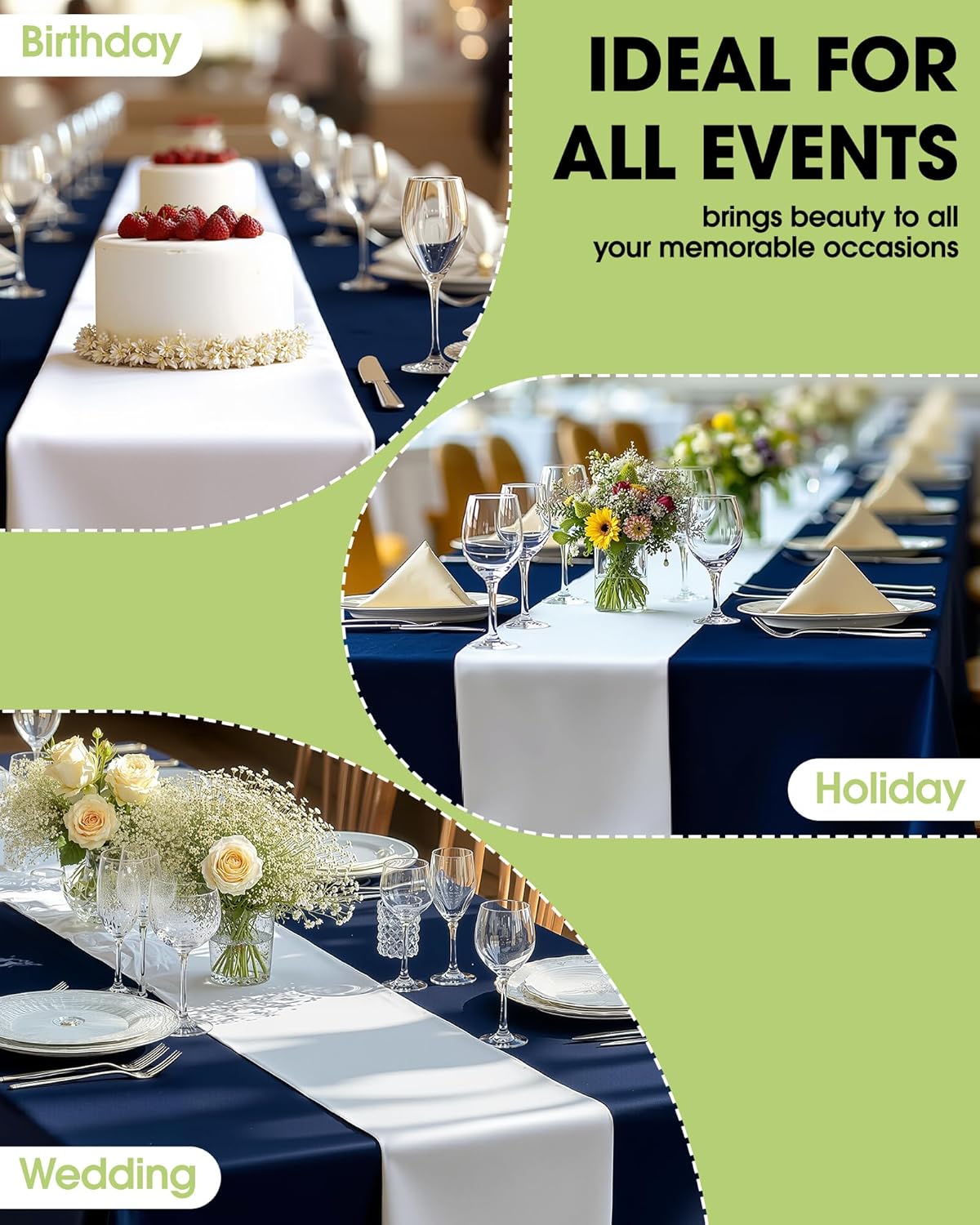 Pureegg Gold Plastic Table Runners - 10 Pack, 14'' x 108'', Water Resistant & Disposable Centerpiece Decorations for Table Cloth, Wedding, Birthday, Holiday, Baby Shower, Party, Home Decor
