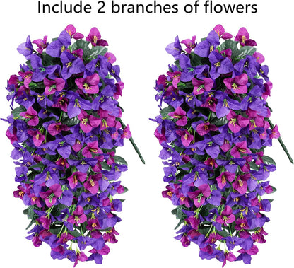Faux Bougainvillea Artificial Flowers Plants for Outdoor Outside Decoration, 2 PCS Red Fake Flowers UV Resistant Look Real Silk Long Trailing Vines for Front Door Porch Planter Urn Patio Garden Yard