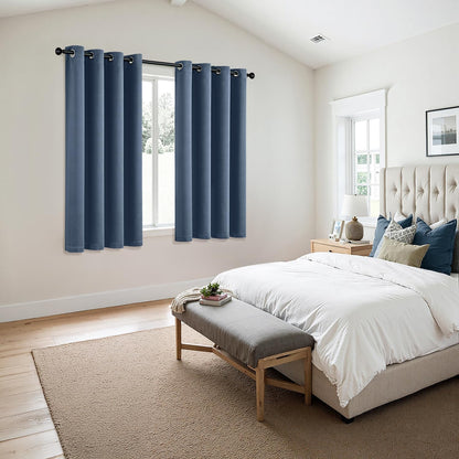 MIULEE Blackout Curtains for Bedroom Living Room 2 Panels, Thermal Insulated Room Darkening Drapes Grommet Noise Reducing Light Blocking Window Treatments 63 Inches Long 40x63 Inch Black - Colors B