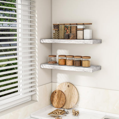 RICHFOCUS 72Inch Floating Shelves for Wall 2 Pack Shelves for Bedroom|Kitchen|Bathroom Wall Mounted Rustic Wood Floating Shelf with Invisible Brackets for Books|Storage|Decor, Rustic Brown