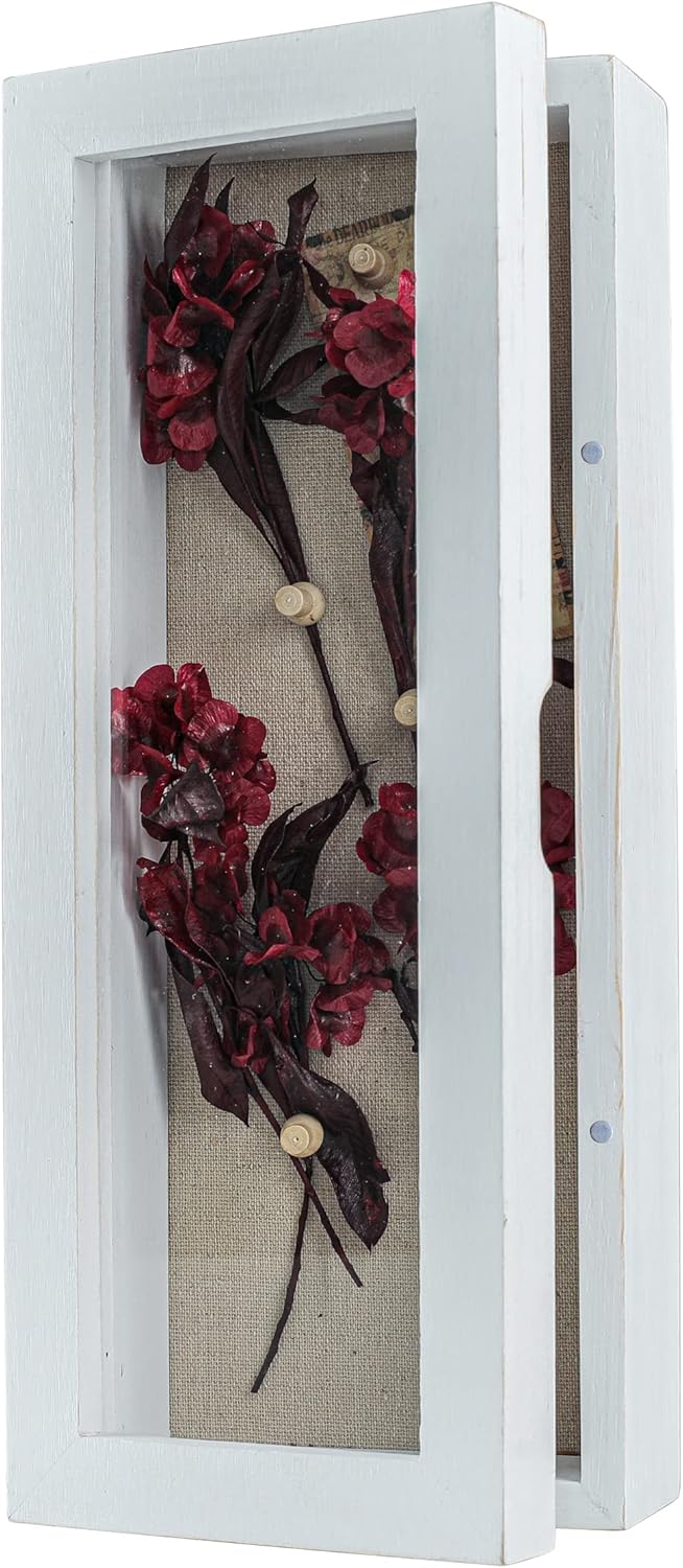 Freezing point Shadow Box Frame 8x8 Shadow Boxes Display Case with Linen Back Memorabilia Awards Medals Bouquet Photos Picture Badge Wedding Memory Box for Keepsakes Carbonized Small Pin Board