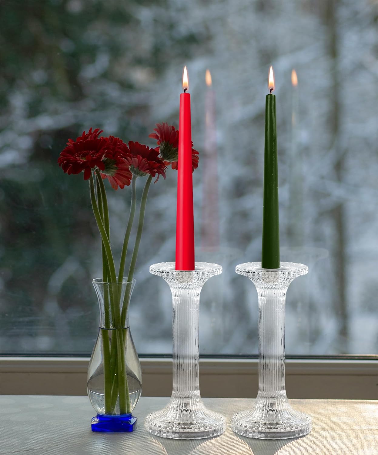 Hyoola Tall Taper Candles - 10 Inch Metallic Gold Unscented Dripless Taper Candles - 8 Hour Burn Time - 4 Pack