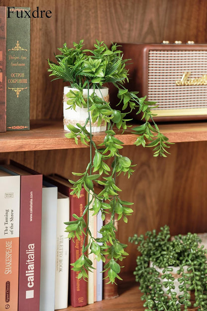 3 Pack Mini Artificial Hanging Greenary Fake Hanging Plants in Basket for Wall Living Room Decor Bathroom Shelf Home Indoor