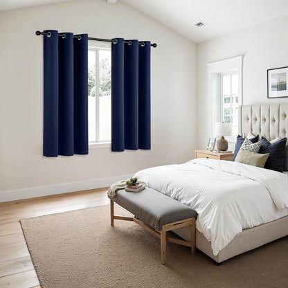 MIULEE Blackout Curtains for Bedroom Living Room 2 Panels, Thermal Insulated Room Darkening Drapes Grommet Noise Reducing Light Blocking Window Treatments 63 Inches Long 40x63 Inch Black - Colors A