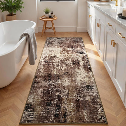 Ompaa 2x6 Rug Runners for Hallways Kitchen Runner Rug Non Slip Washable Grey Long Runner Rugs with Rubber Backing Soft Abstract Carpet Runner for Hallways, Kitchen, Bedroom, Bathroom, Entryway - Colors A