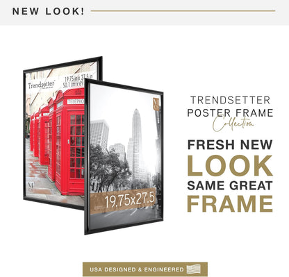MCS Trendsetter 24x36 Poster Frame Black High-Gloss, Vertical & Horizontal Wall Hanging Large Picture Frame for Photos, Posters & Art Prints (1-Pack)