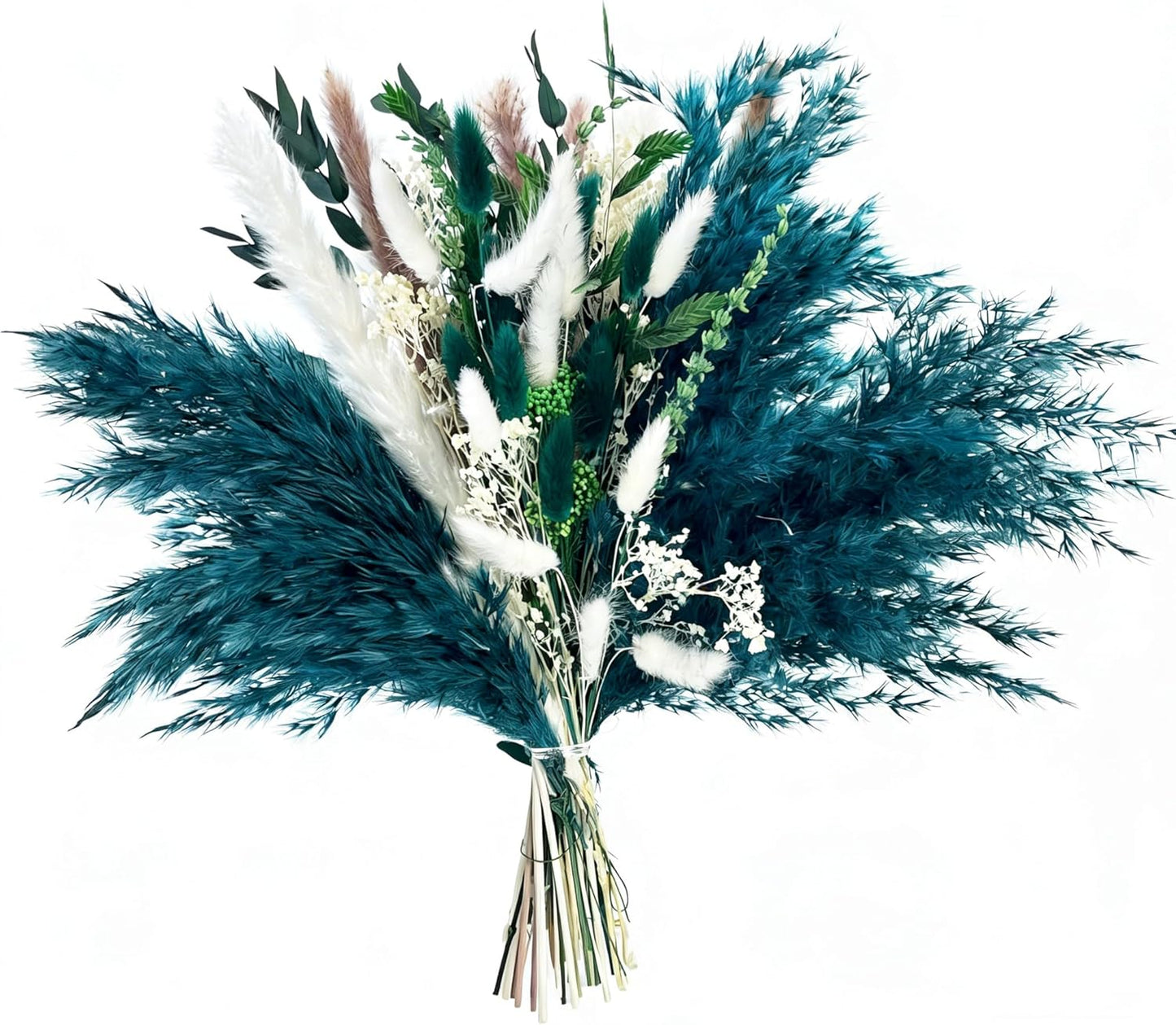 Natural Dried Flower Bouquet - 17" Boho Style Mixed Pampas Grass Ideal for Home Decor, Wedding Decor, Bridal Bouquets, Floral Arrangement, Event Centerpieces, Table Decor