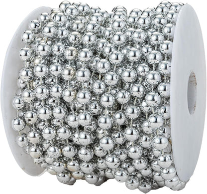 3mm Millet Beads Crafts Faux Pearl Beads Garland Pearl Bead Roll Strand of Pearls to Decorate Floral Centerpieces Wedding Party Favor Christmas Tree(33 Feet Ivory)