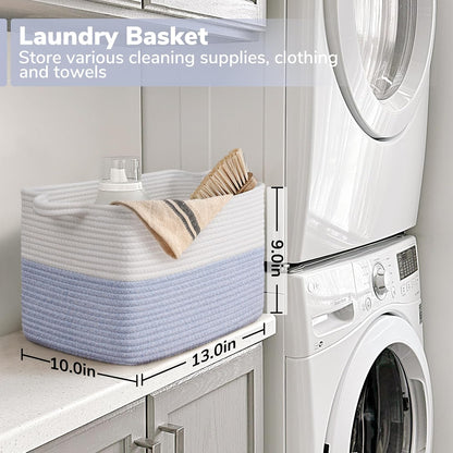 Goodpick Cube Storage Bins - Towel, Book, Cloth, Shoes, Closet Shelf Woven Baskets for Office, Baby Laundry, Toys, 13''x10''x9''