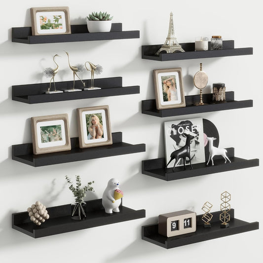 FLYJOE Floating Picture Ledge Shelves for Wall Set of 4, 48 Inch Wall Shelves with Lip Long Large Nursery Book Shelf for Toys Storage Kids Bookshelf Wall Mounted Living Room Bedroom Decor Frames