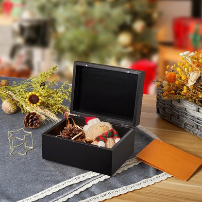 DRASTAR Wooden Keepsake Box, Large Acacia Storage Memory Box with a Hinged Lid for Crafts and Photo Storage