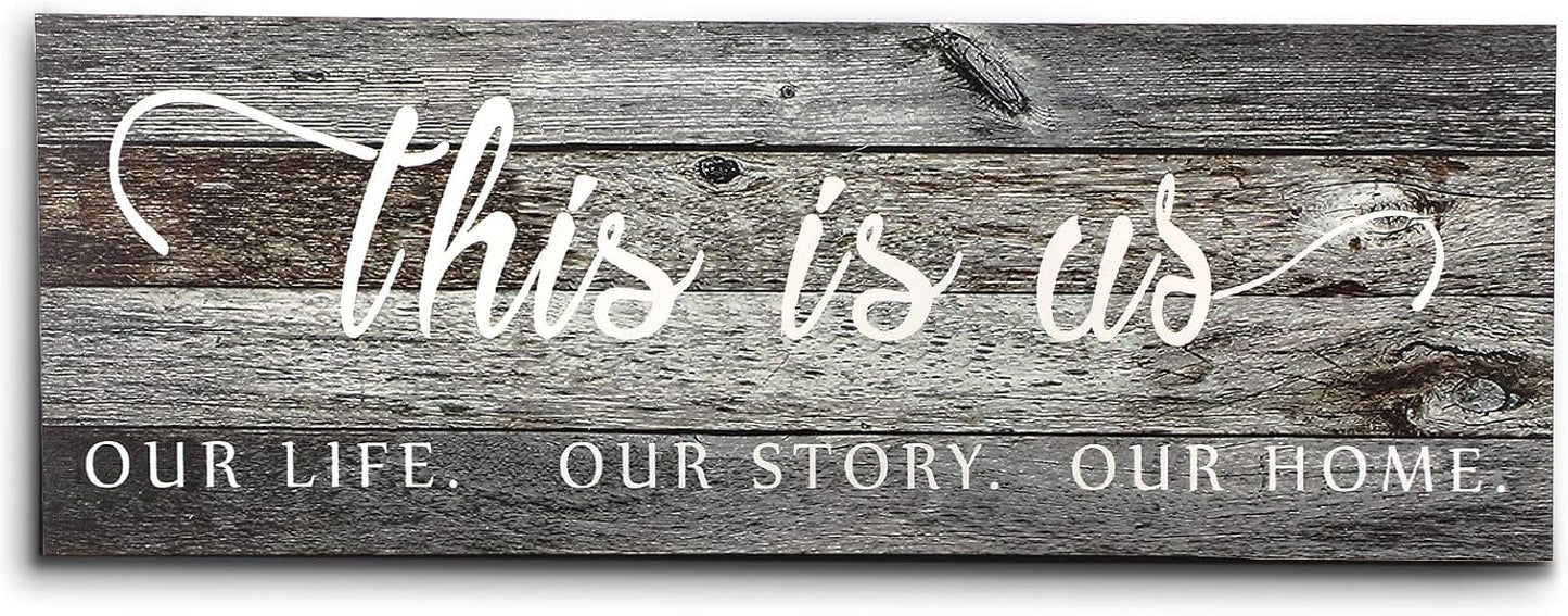 Jetec This Is Us Wall Sign Wooden Family Wall Plaques Inspiration Sign Farmhouse Entryway Rustic Plaques Art with Quotes for Living Room Bedroom Christmas Decorations(Antique White)